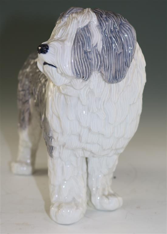 A Royal Copenhagen figure of an Old English sheep dog, height 8.2in.